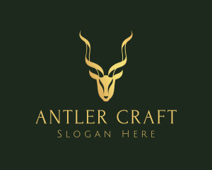 Gold Gazelle Antler logo design