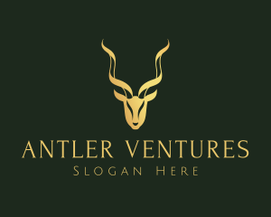 Gold Gazelle Antler logo design