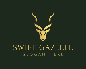 Gazelle - Gold Gazelle Antler logo design