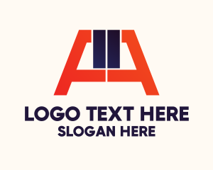 A - Pause Button Letter A logo design