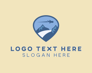 Gps Pin - Mountain Location Pin logo design