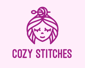 Knitter - Woman Handicraft Embroidery logo design