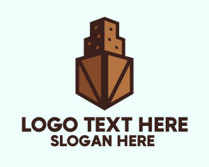 Wooden - Brown Crate Building logo design