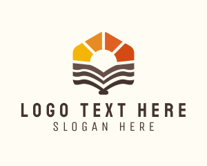 School - Sun Book Education logo design