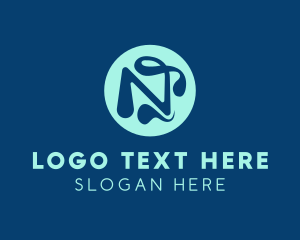Slime - Tadpole Letter N logo design