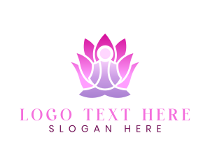 Tai Chi - Yoga  Lotus Meditation logo design