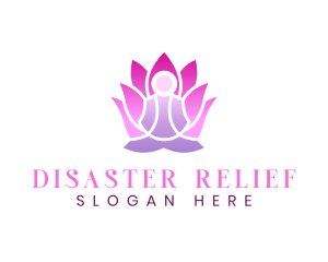 Yoga  Lotus Meditation logo design