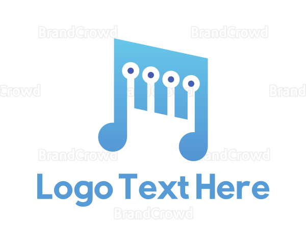 Digital Light Blue Music Logo