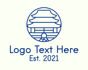 Travel Destination - Korean Temple Landmark logo design