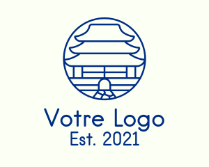 Tour Guide - Korean Temple Landmark logo design