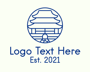 Temple-house - Korean Temple Landmark logo design