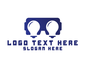 Vr - Idea Lightbulb VR Gaming logo design