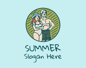 Swimwear Summer Couple logo design