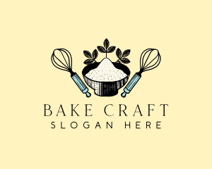 Whisk Flour Baking logo design