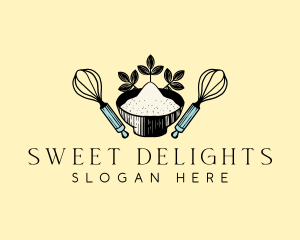 Whisk Flour Baking logo design