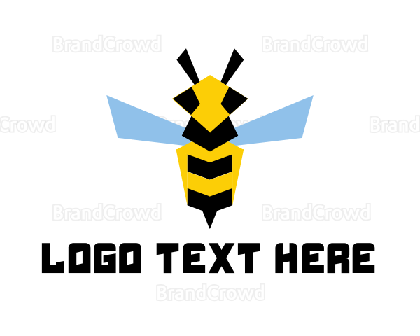 Flying Wasp Insect Logo