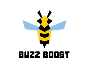 Buzz - Flying Wasp Insect logo design