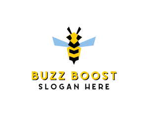 Flying Wasp Insect logo design