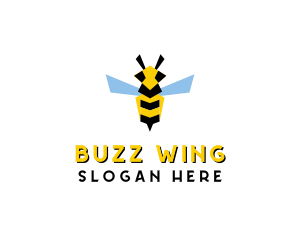 Flying Wasp Insect logo design