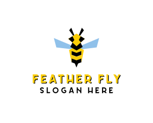 Flying Wasp Insect logo design