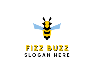 Flying Wasp Insect logo design