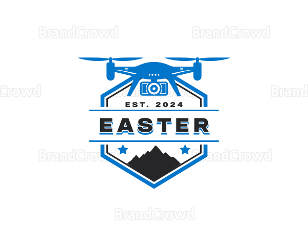 Quadcopter Drone Mountain Logo