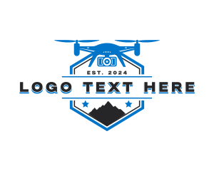 Aerial - Quadcopter Drone Mountain logo design
