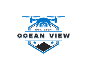 Quadcopter Drone Mountain logo design