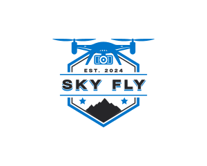 Quadcopter Drone Mountain logo design