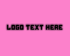 Dj - Pink & Black Technology Text logo design