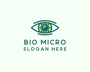 Microbiology - Green Virus Eye logo design