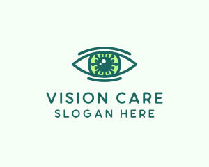 Optometrist - Green Virus Eye logo design