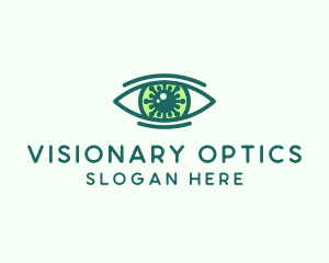 Optometry - Green Virus Eye logo design