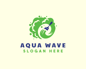 Paint Brush Wave Maintenance logo design