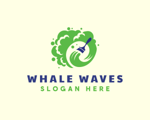 Paint Brush Wave Maintenance logo design