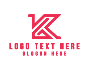 Parlor - Modern Letter K Outline logo design