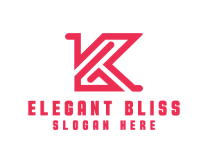 Modern Letter K Outline Logo
