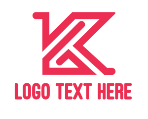 Parlor - Pink Modern K logo design