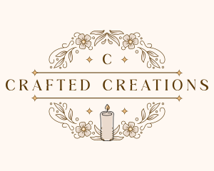 Floral Ornament Candle logo design