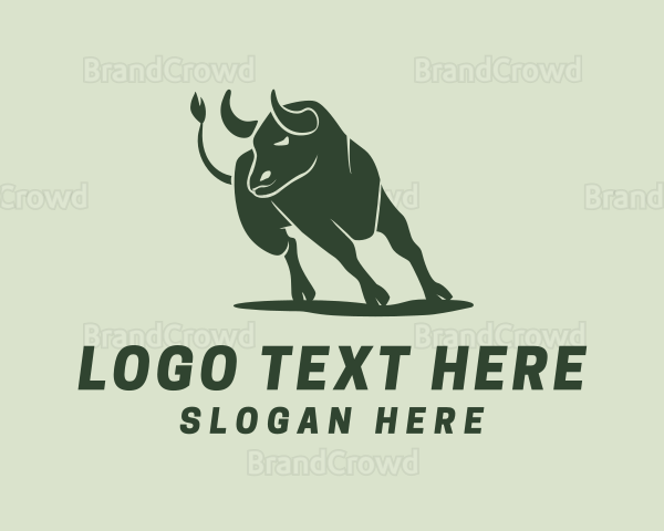 Bull Bison Animal Logo