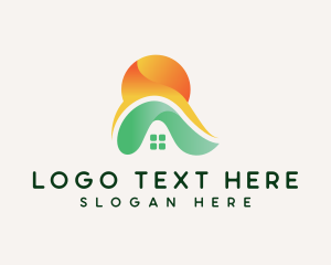 Land Developer - Abstract Roofing Resort logo design