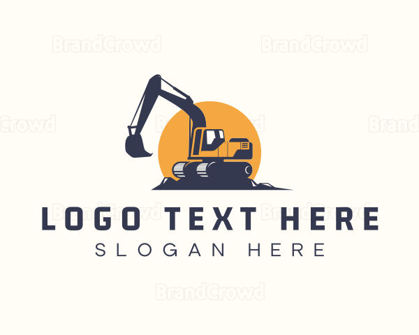 Construction Excavator Equipment Logo