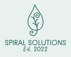 Organic Spiral Leaf logo design