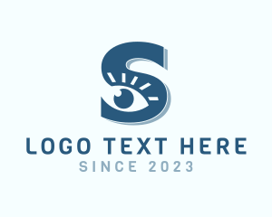 Negative Space - Eye Vision Letter S logo design