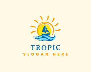 Tropical Sun Boat logo design