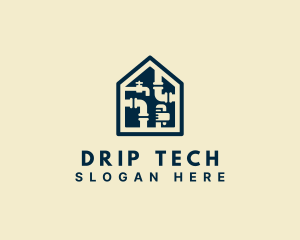 House Pipe Faucet Plumbing  logo design