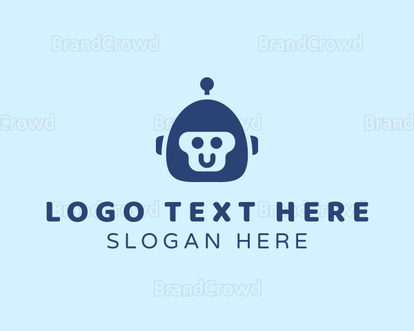 Cute Happy Robot Logo