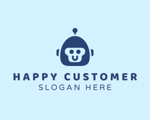 Cute Happy Robot  logo design