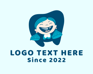 Girl - Tooth Smiling Girl logo design