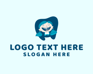 Orthodontics - Tooth Smiling Girl logo design